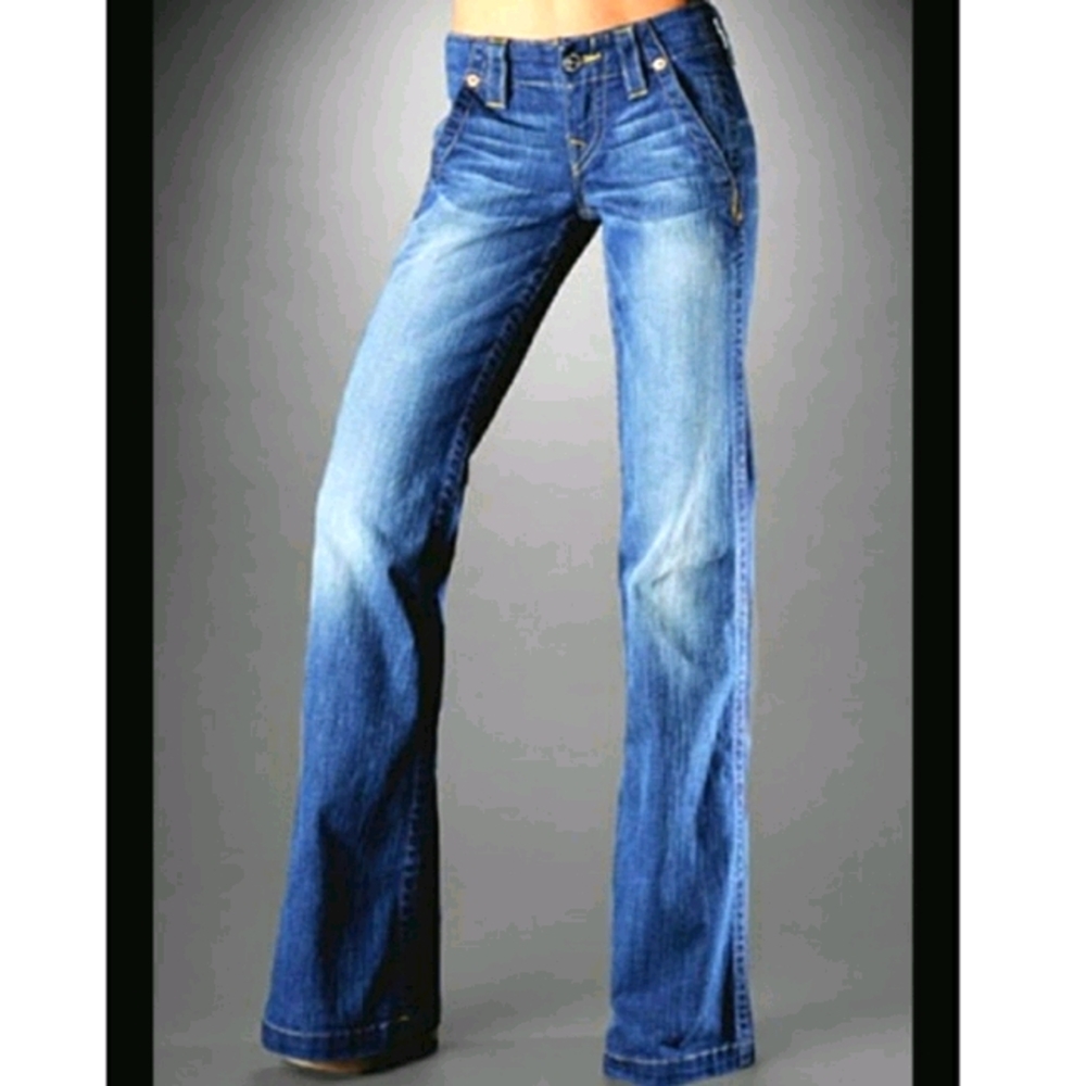 True Religion 27 Sammy Distressed Flare Jeans